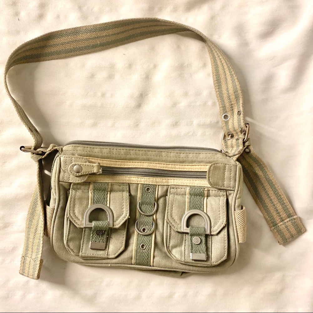 Green denim purse